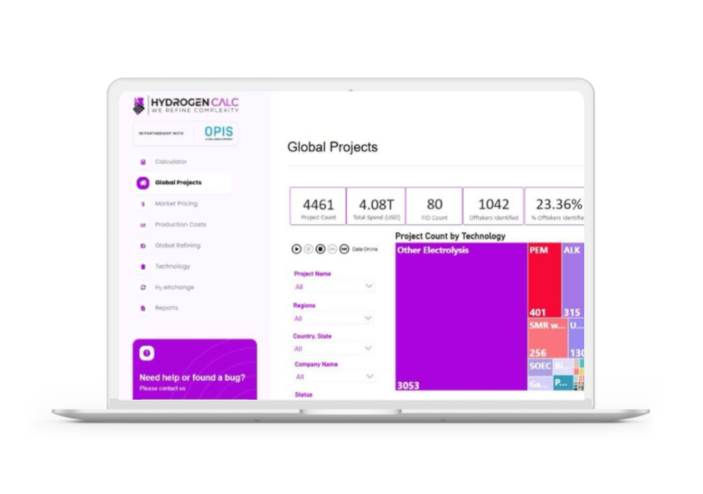OPIS Global Hydrogen product screenshot
